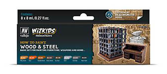 055-780256 - Farb-Set, WizKids Wood & Steel, 8 x 8 ml